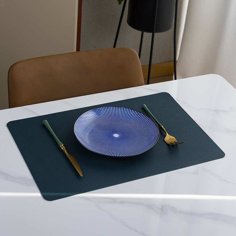 High Quality Waterproof PVC Leather Place Durable Plate Mats Dining Table Mats Faux Leather Dinner Plate Mat