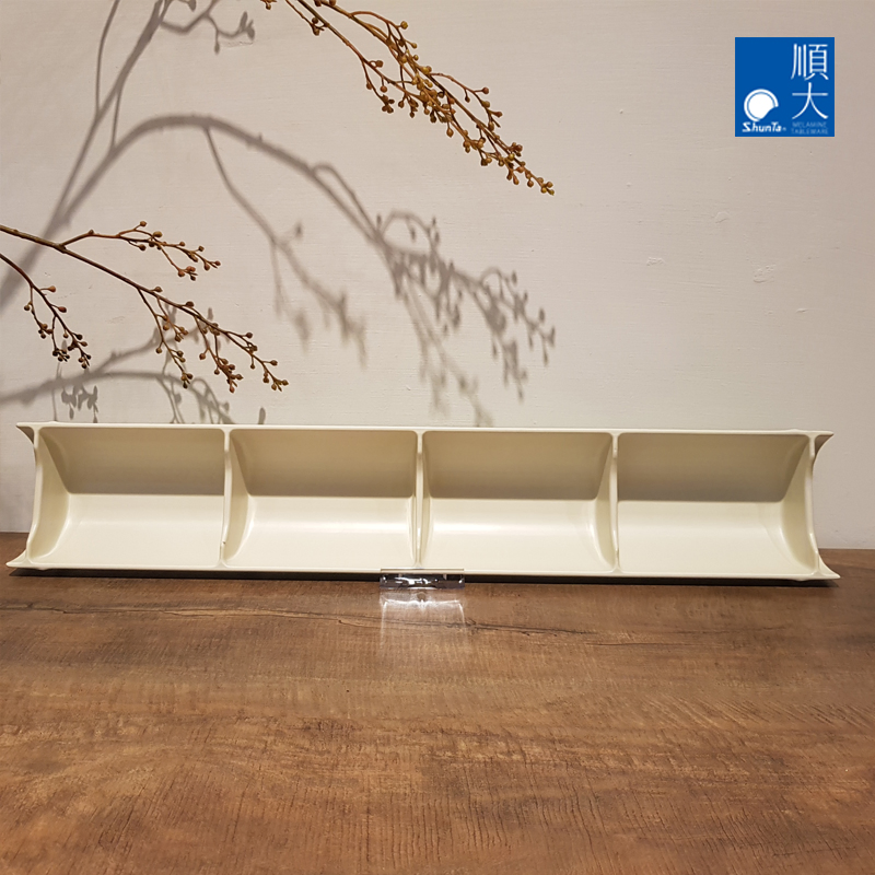 Melamine Green Bamboo Series 60cm Long Divided Dessert Serving Plate