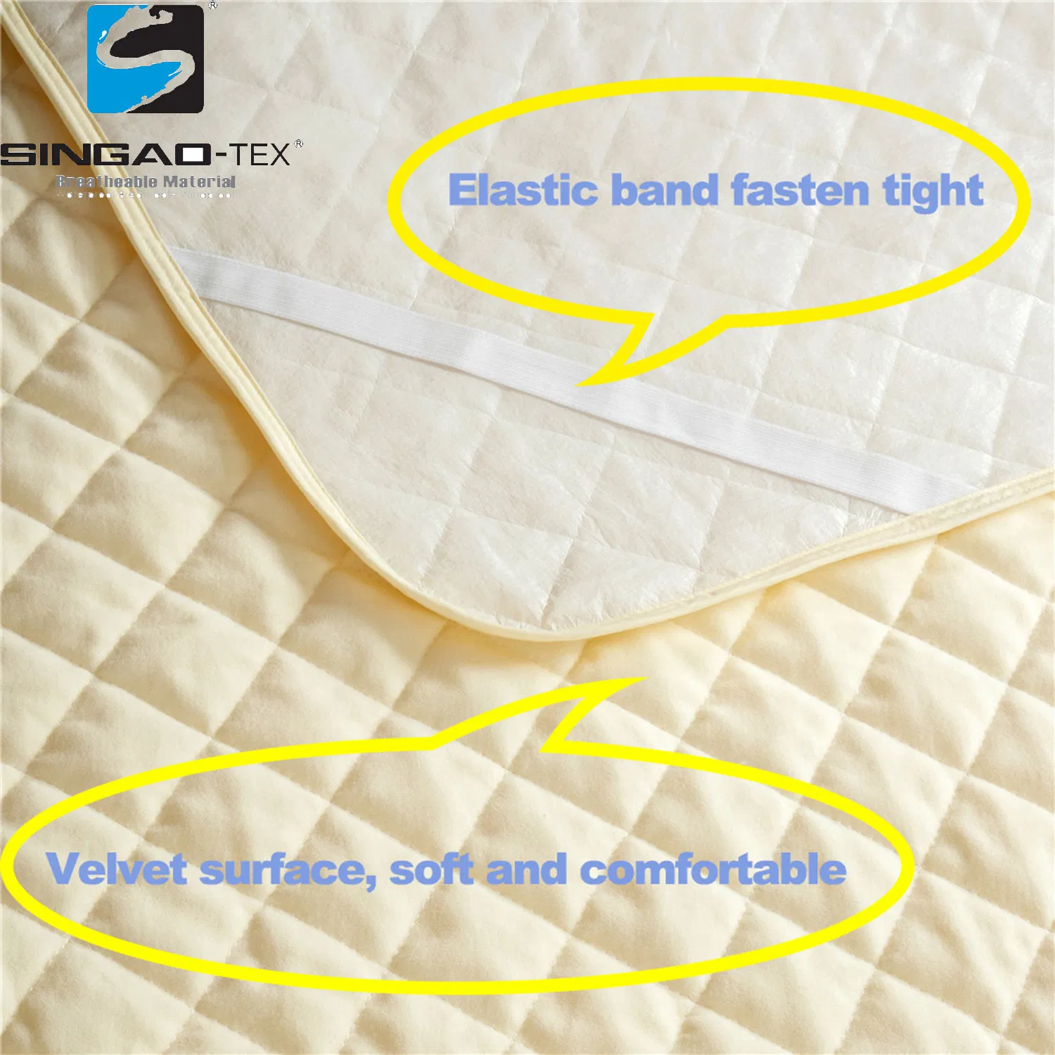Quilted Hypoallergenic 100% Waterproof Terry Elastic Cotton Velvet Soft Comfortable Fitted Cover Bed Bug Proof