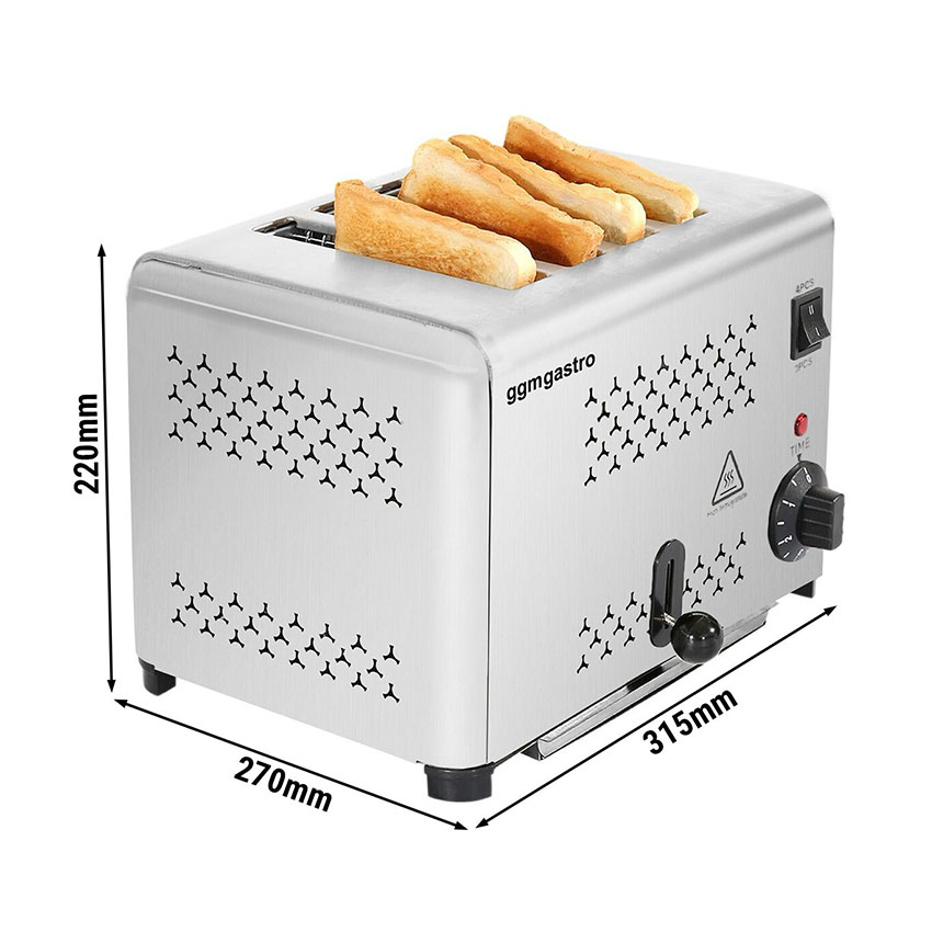 4-Slice Stainless Steel Electronic Toaster Manual Bread Sandwich Toaster