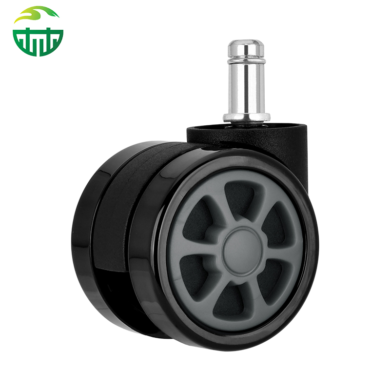 Office Chair PVC Caster Wheels 360° Swivel Twin Wheel for Furniture and Office Chairs