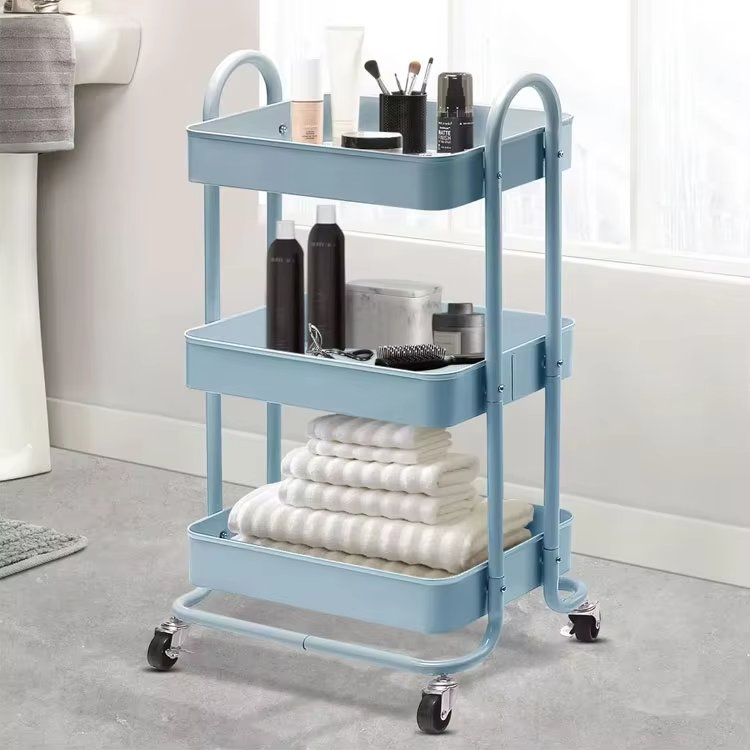 Compact Mobile Kitchen Trolley with Versatile Storage Solution