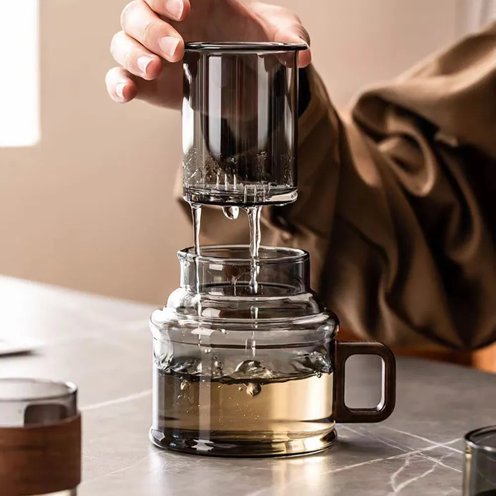 Tea Mug with Handle Glass Tea Mug with Infuser and Lid Bl30089