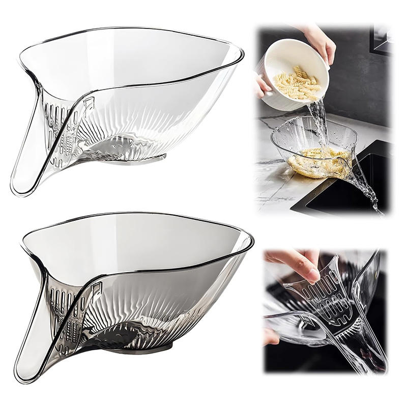 Multi-Functional Drain Basket with Strainer, Double Layer Fruit Vegetable Cleaning Bowl for Kitchen