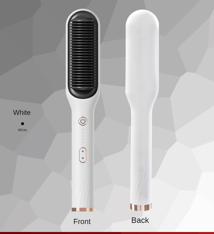 Titanium Custom Black Hot Comb Electric Hair Straightener Comb