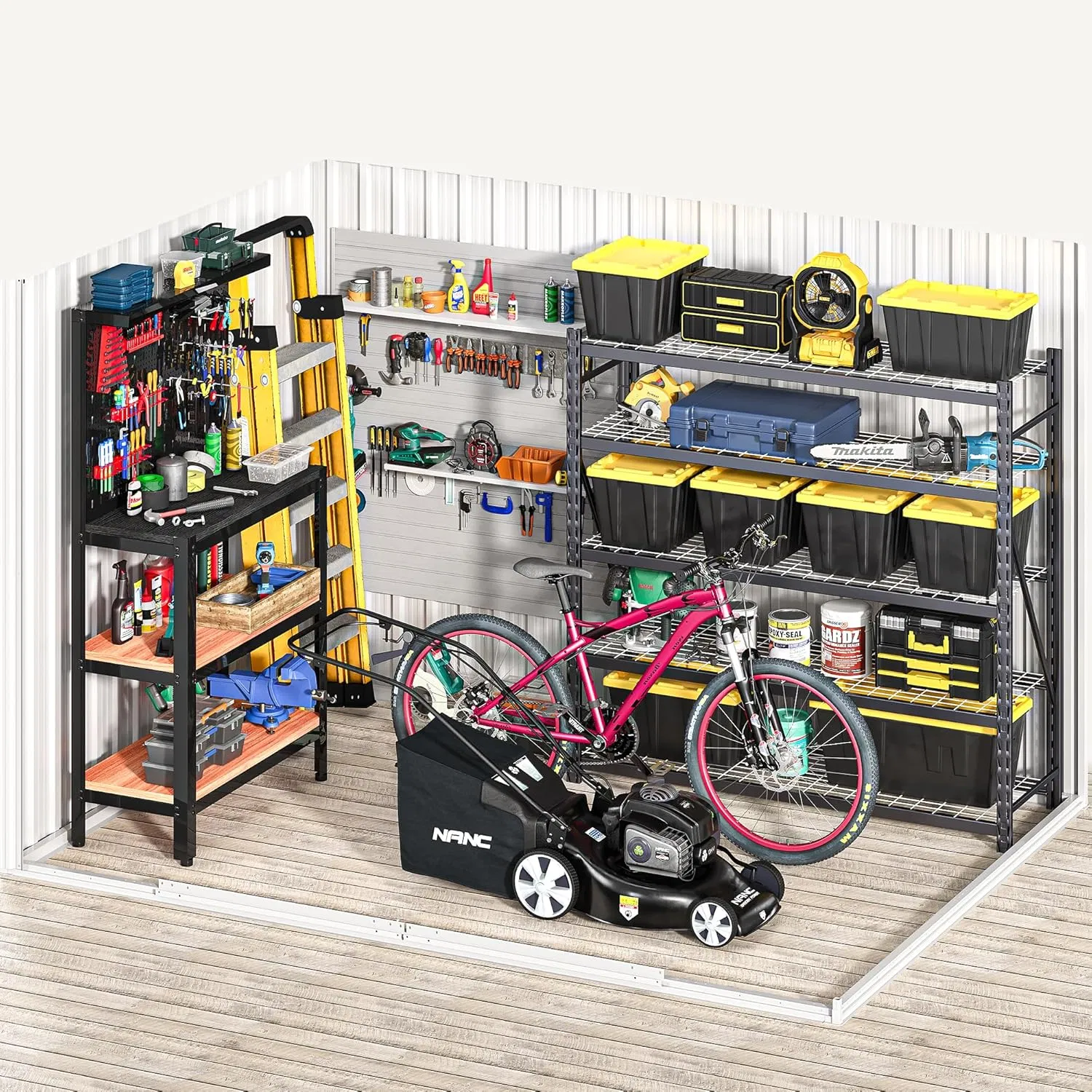 8'x6' Large Metal Outdoor Storage Shed for Backyard Patio Lawn
