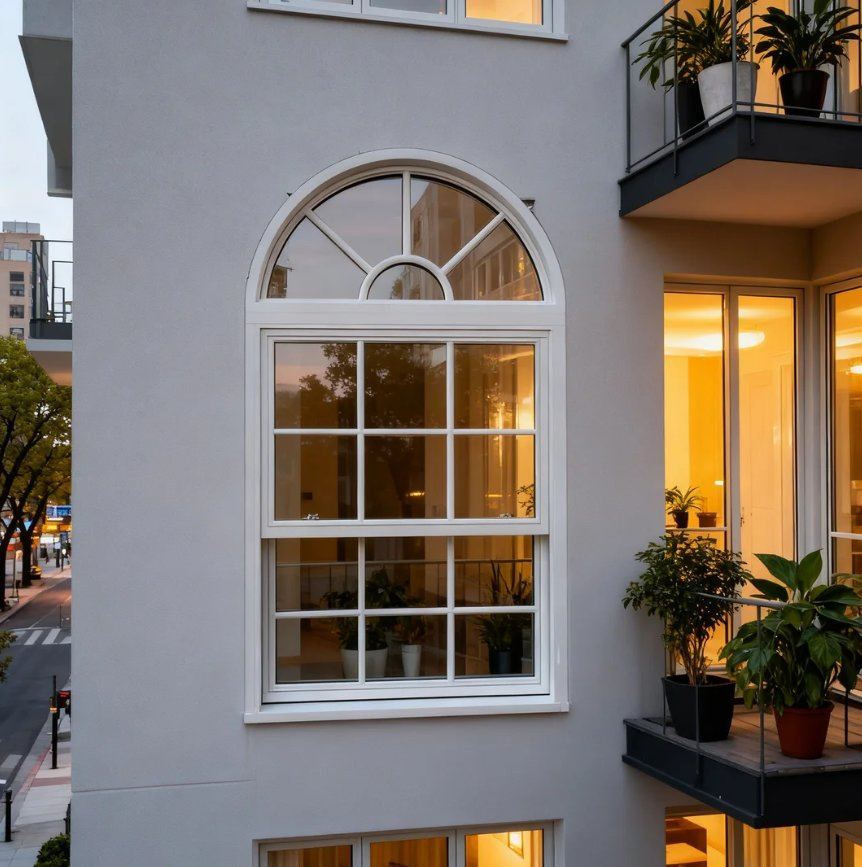 Modern Wooden Single Hung Window Double Glazing Window