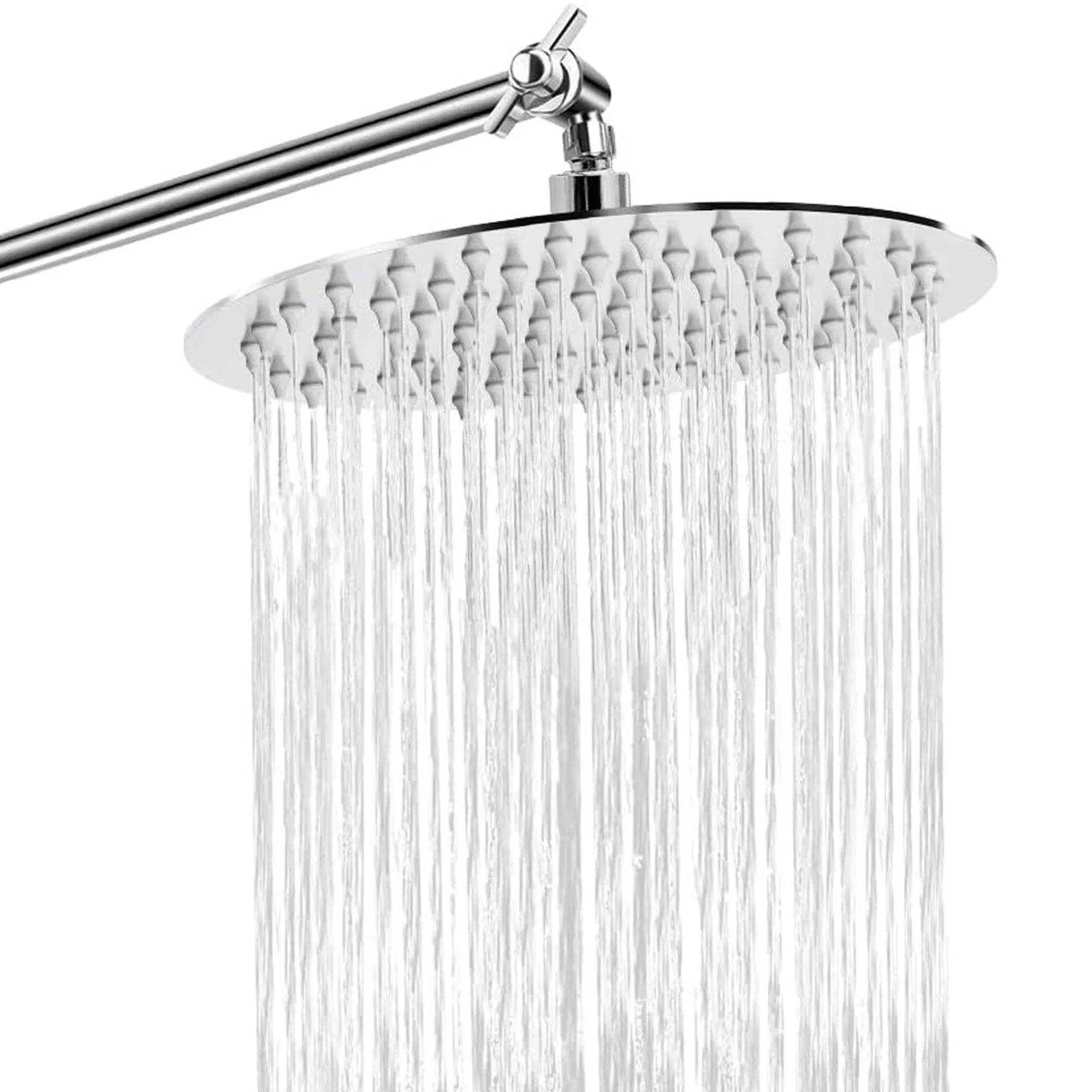 8-Inch Rain High Pressure 304 Stainless Steel Luxury Waterfall Shower Head Massage Wall Mount