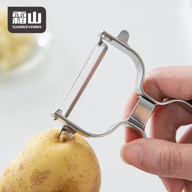 Shimoyama Stainless Steel Kitchen Tool Metal Fruit and Vegetable Peelers with Handle for Potatoes and Foods