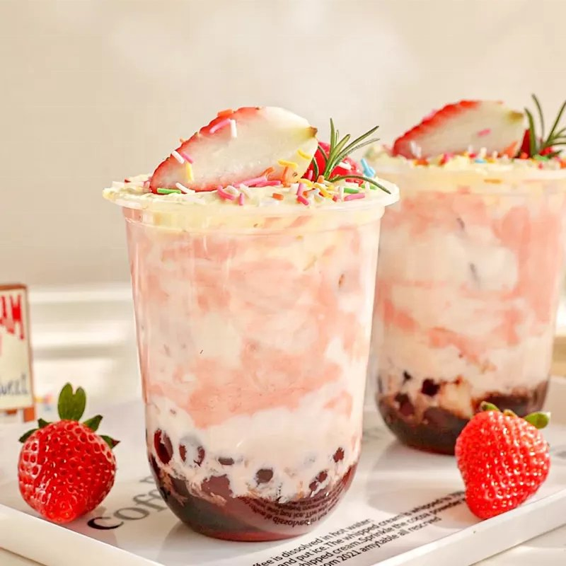 Custom Frosted Fat Juice Milk Tea Takeaway Reusable Plastic Cup