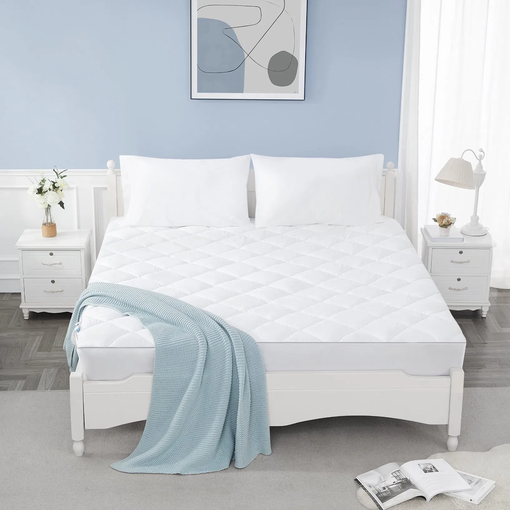 Queen Size Hypoallergenic Cotton Mattress Cover Extra Deep Pocket
