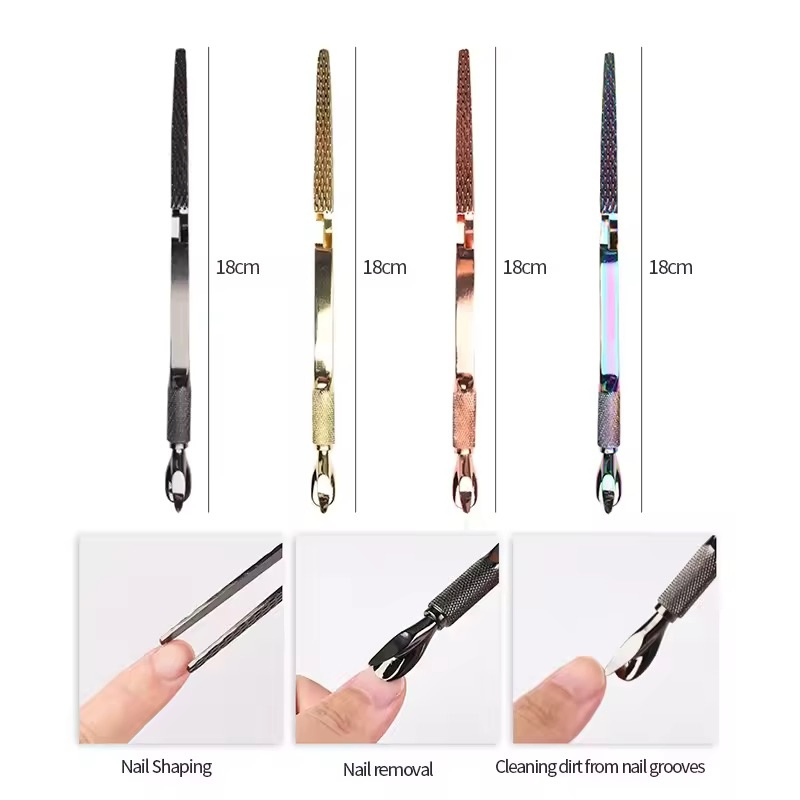Dual-Ended UV Nail Forming Construction Clamp Stainless Steel Nail Shaping Extension Tweezers