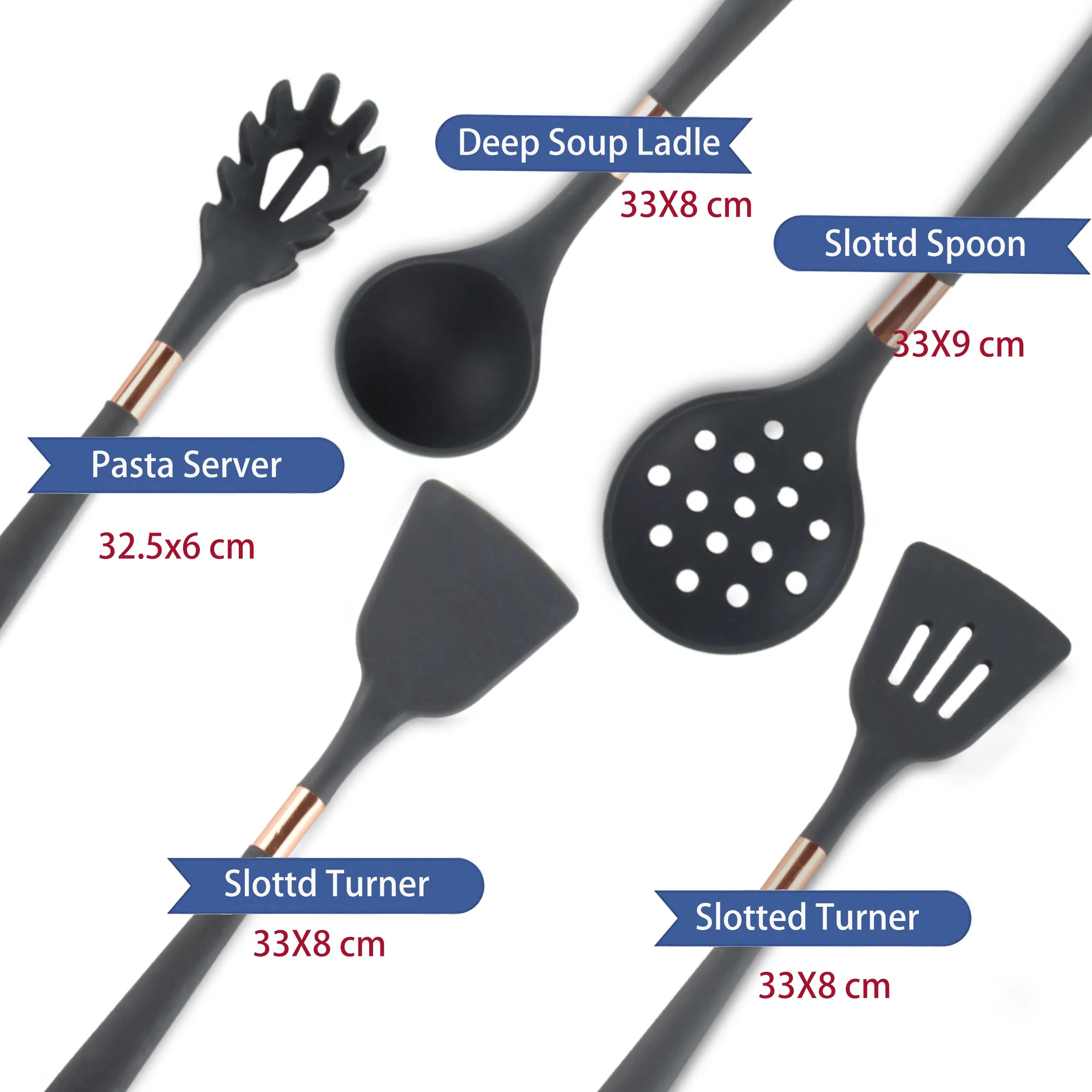 Hot Selling 5 in 1 Silicone Kitchen Accessories Kitchenware Cooking Tools Household Utensils Set