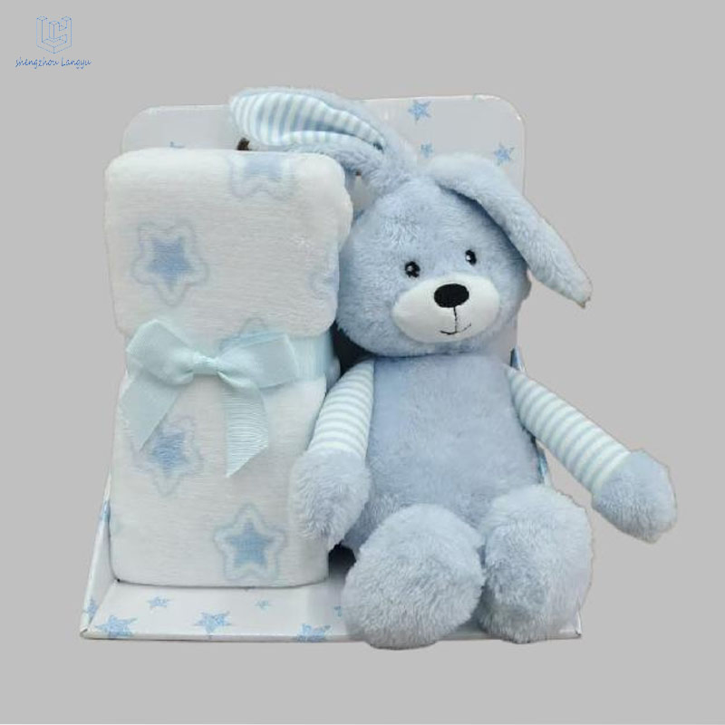 Wholesale Langyu Stuffed Animal Toys with Blanket Plush Dolls Kids Sleeping Blanket with Toy Set Soft Toy Blanket for Baby