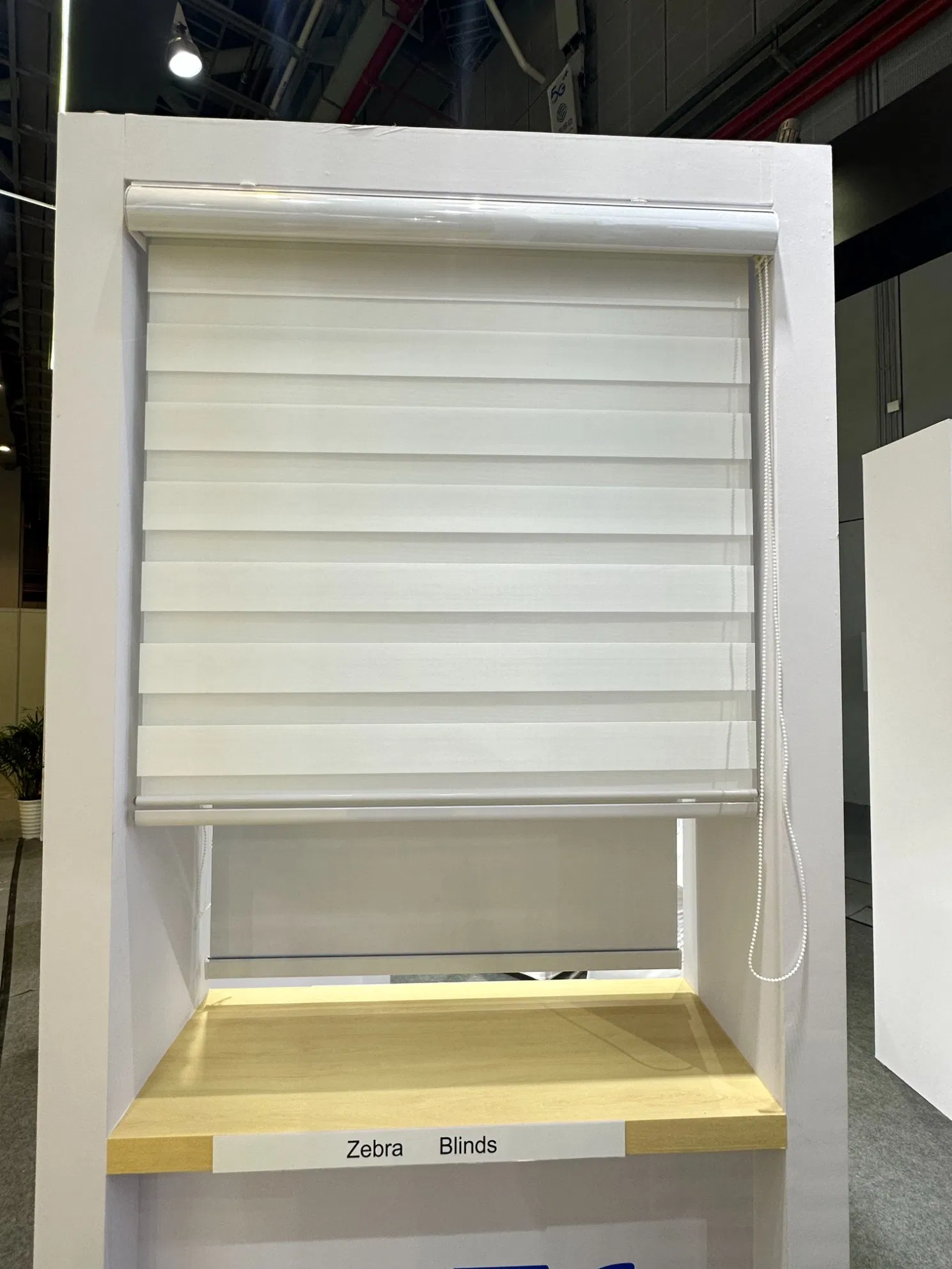 White Double Layer Durable Manual Zebra Blinds with Metal Bead Chain