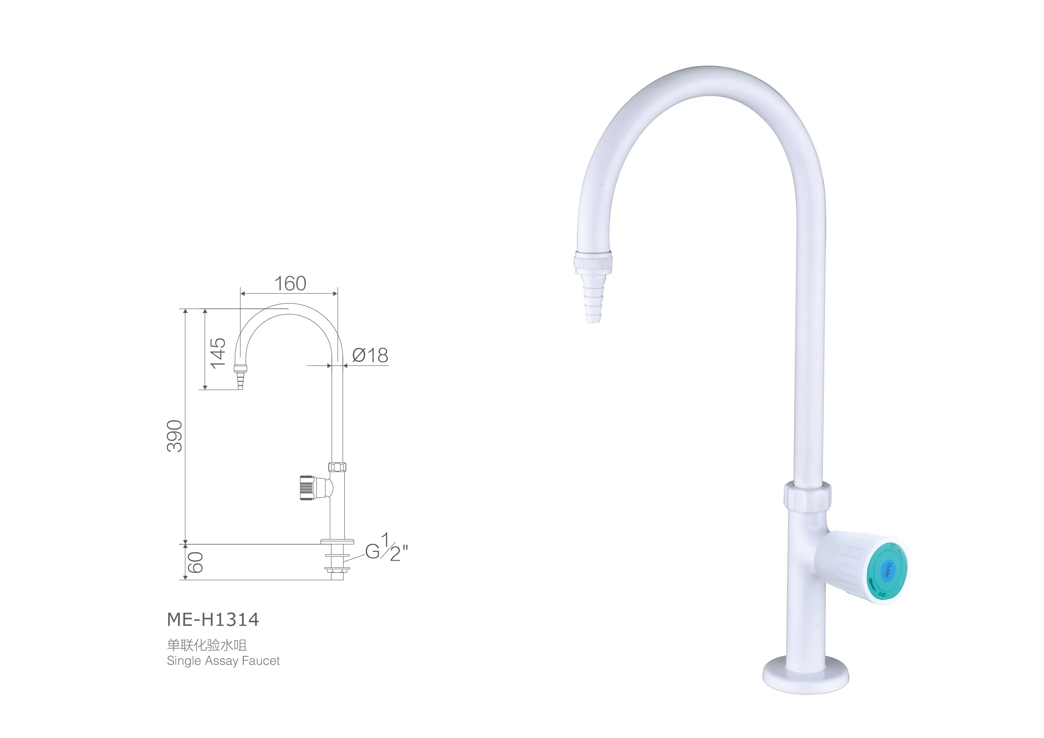 Laboratory Bench-Mounted Single Water Faucet
