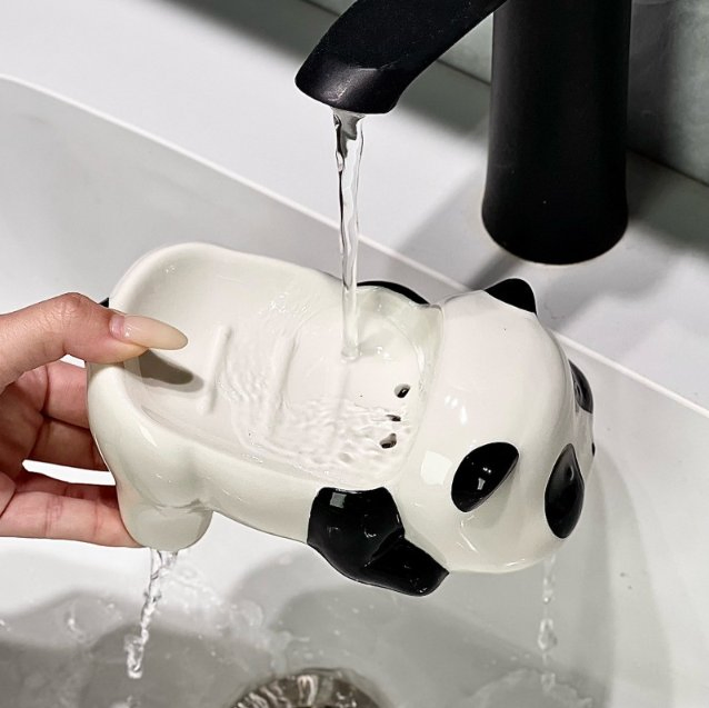 Cute Animal Resilient Ceramic Soap Tray Quick Dry Bathroom Accessories