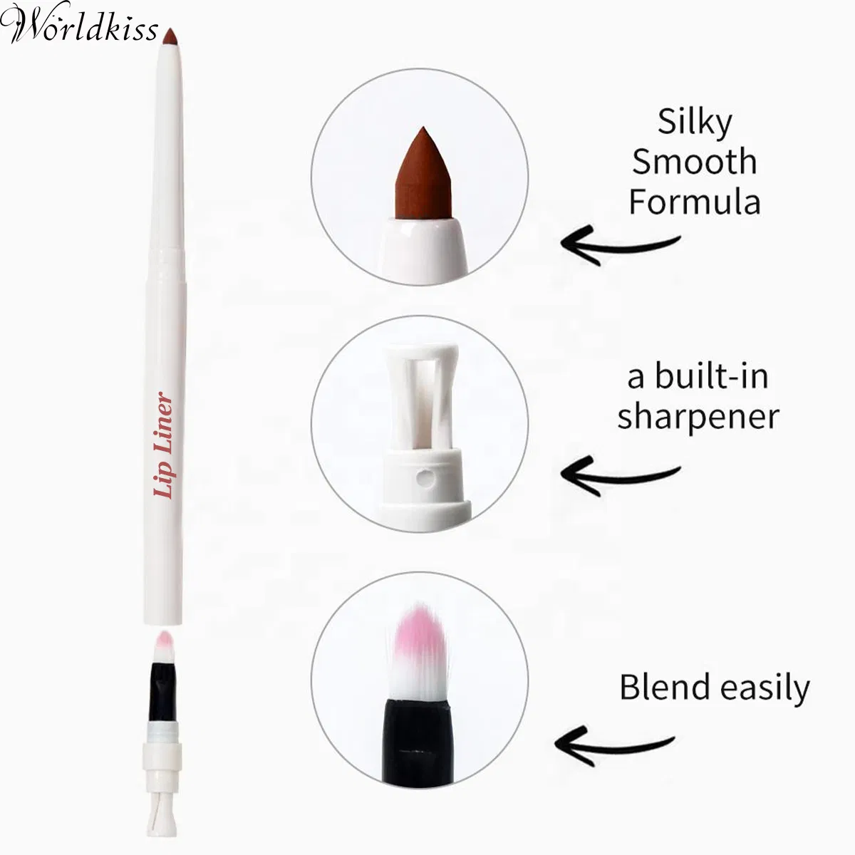 OEM Brown Vegan Waterproof Matte Creamy Long Wear Custom Lip Liner Pencil