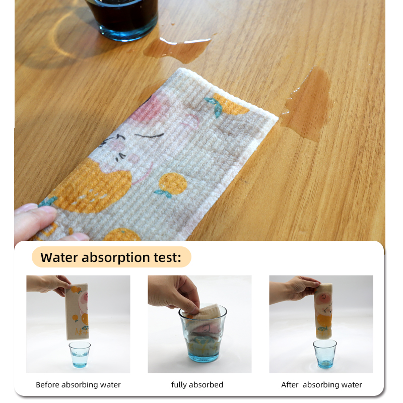 Reusable Cleaning Cellulose Sponge Cloths Absorbent Wipes Clean Kitchen Eco-Friendly Dishcloth