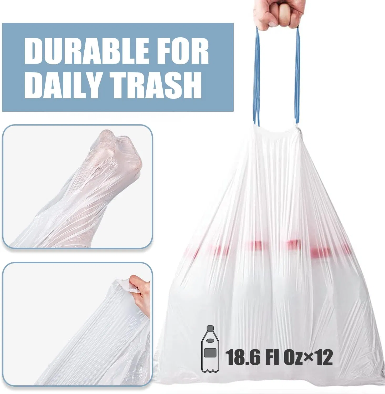 High Quality Plastic Heavy Duty Sorting Big Garbage/Trash Bag with Drawstring