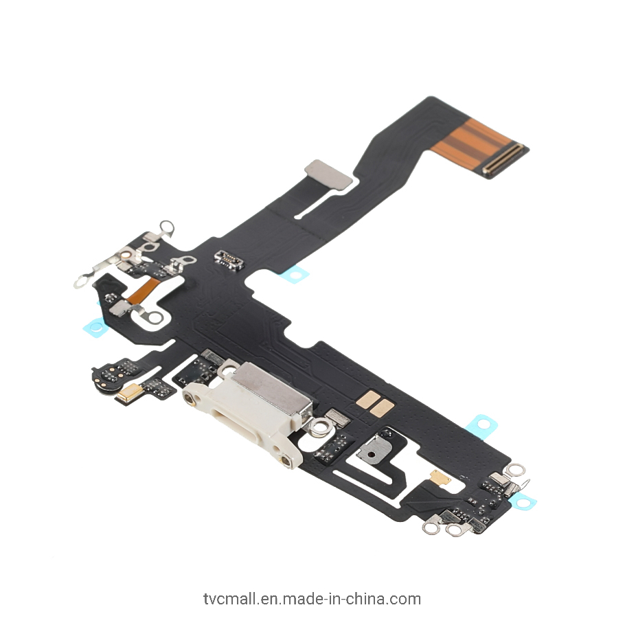 Dock Connector Charging Port Flex Cable (Without Logo) for iPhone 12 6.1 Inch (High Copy) - White