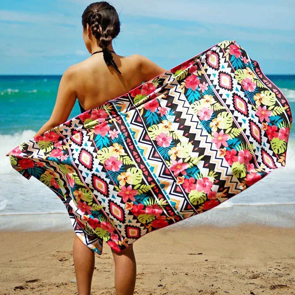 Custom Microfiber Beach Towel Quick Dry Digital Printed Sand Free Recycled Plastic Beach Towel