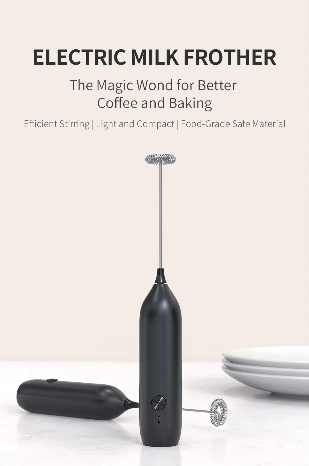 Hot Selling Portable Mixer Frother Coffee Whisk Operatd Handheld Battery Electric Milk Frother Kitchen Utensils
