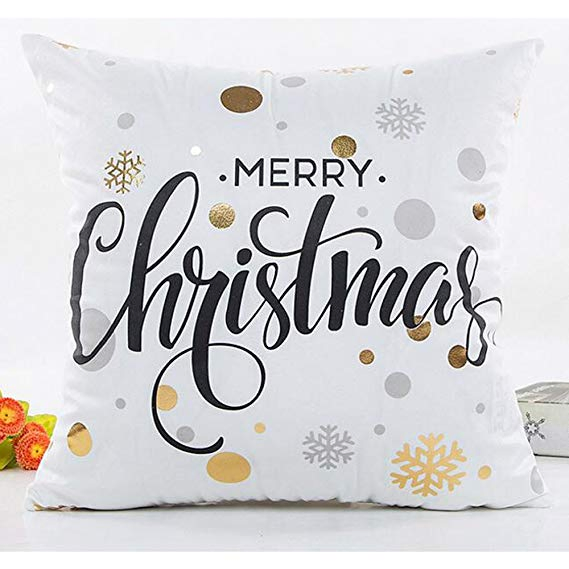 Metallic Printing Throw Cushions with Christmas Designs