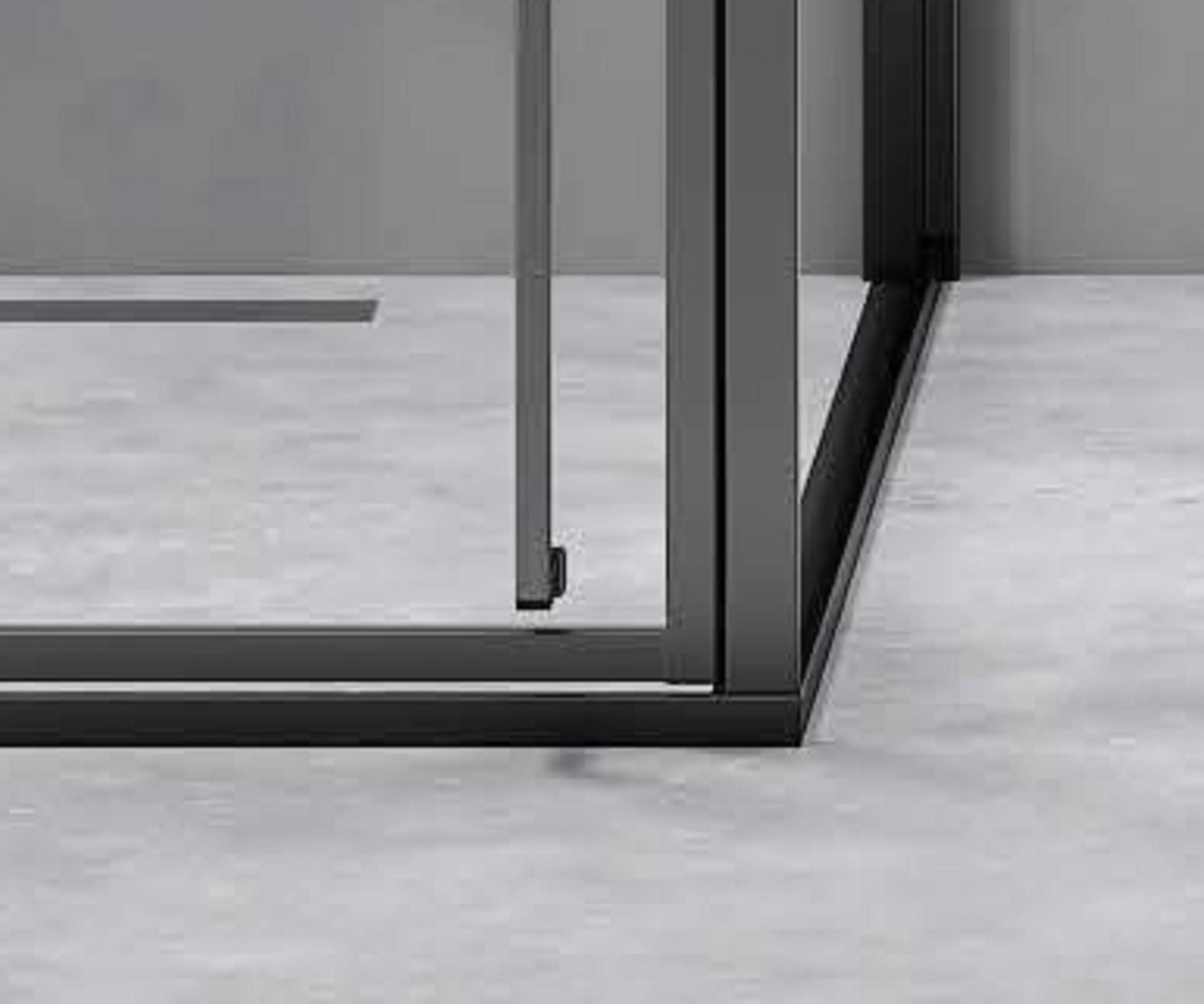Elegant Shower Enclosure with Sliding Door and Faucet Set