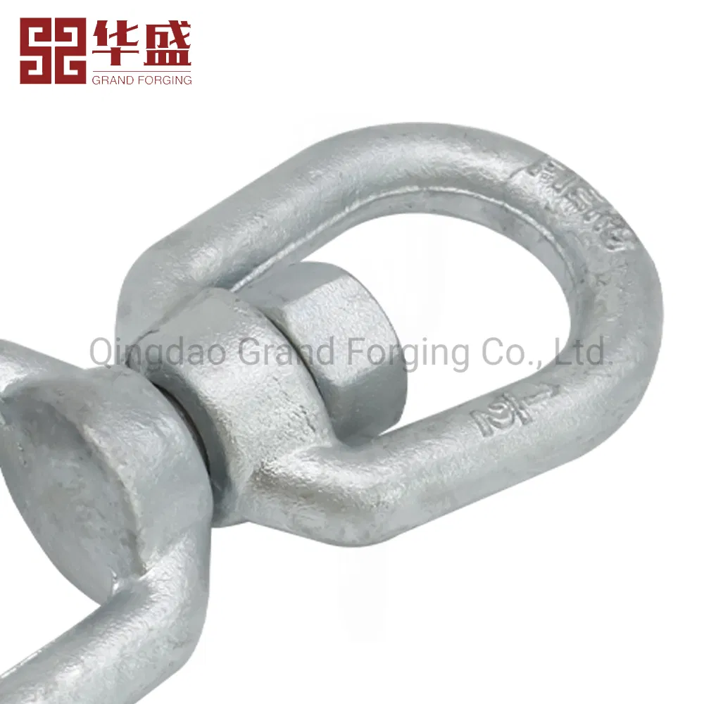 Qingdao Forging Factory High Quality Hot Galvanized G402 Us Type Carbon/Alloy Steel Connecting Rigging Swivel Ring Drop Hot Forging Swivel Ring Sling Ring