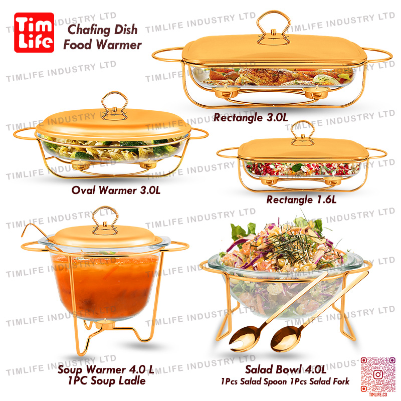 Buffet Chafing Dish Food Warmer Serving Chauffe Plat a Gratin Rectangle Dish