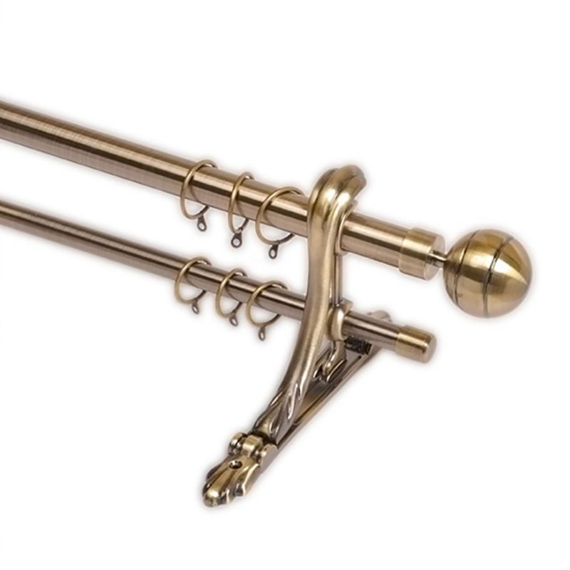 Black Double Pole Curtain Rods Decorative Curtain Rod Metal