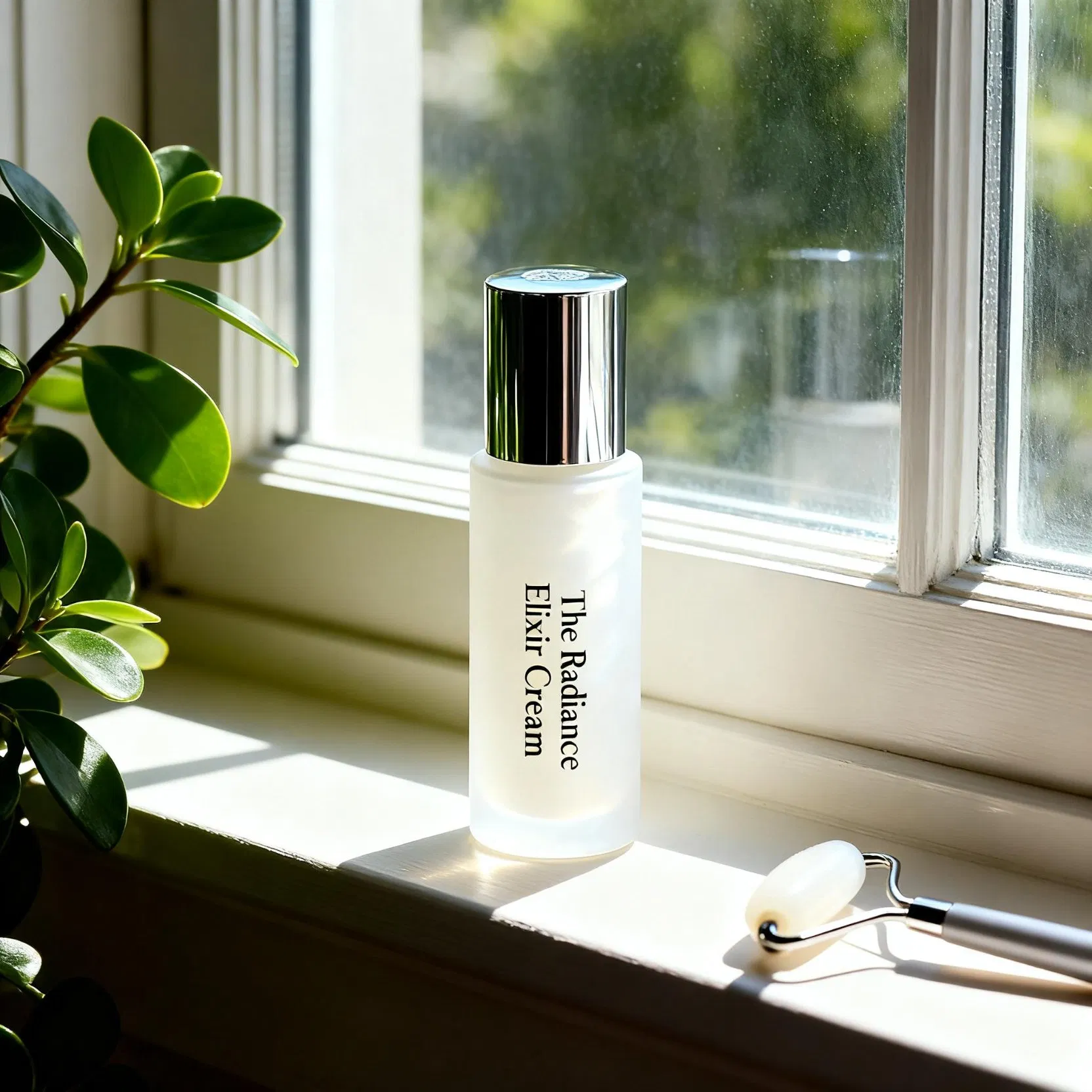 Luxury Glass Skin Illuminating and Protective Makeup with Lotus Water for Romantic Date Preparation