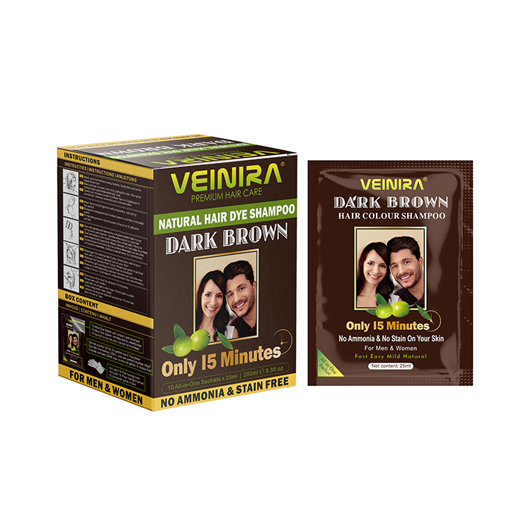 Veinira Tinturas De Cabelo Convenient and Quick Black Brown Hair Color Shampoo Productos Para EL Cabello