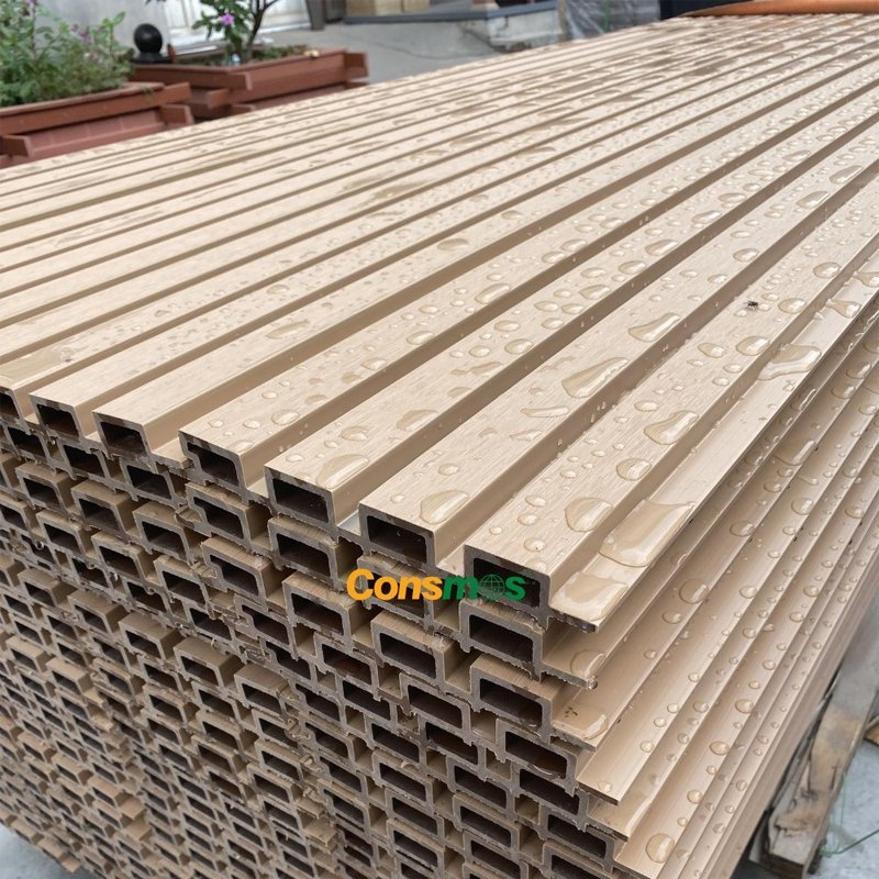 Fluted Wood Plastic WPC Wall Board Outdoor Wainscoting Cladding PVC WPC Wall Panels