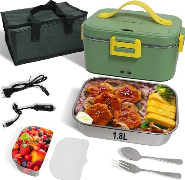 Portable Electric Lunch Box with Transparent Cover and Large Capacity