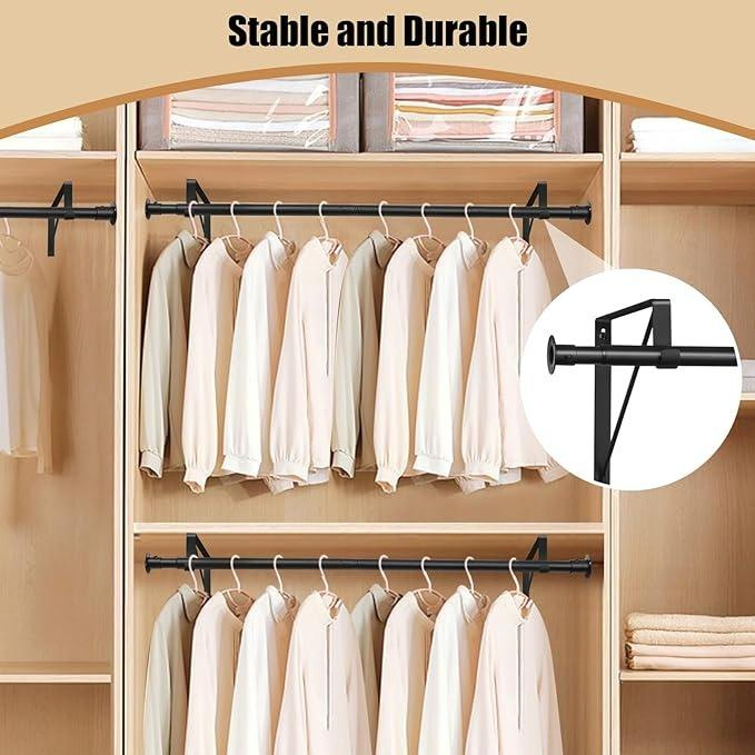 Factory Wholesale Single Telescopic Closet Rod Metal Hanging Closet Rod