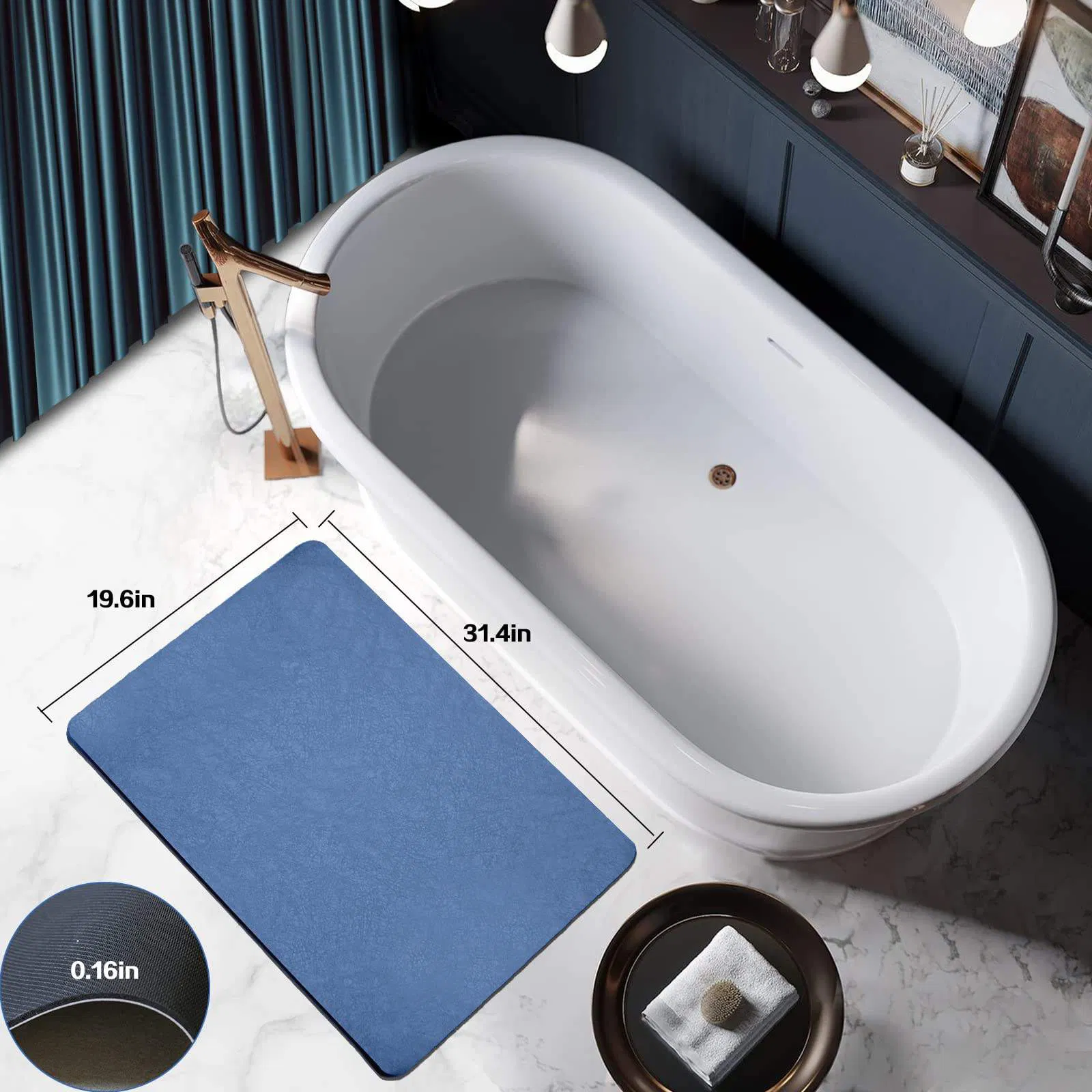 Bathroom Water Absorbent Rug Set Rubber Door Mats Diatom Mud Floor Mat Kitchen Carpet Anti Slip Diatomite Bath Mat