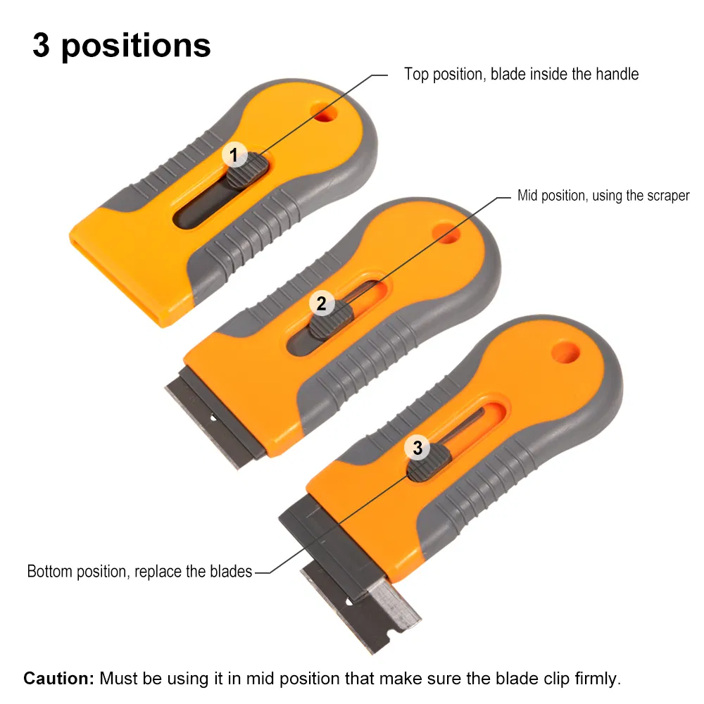 Hautine High Quality Cleaning Scraper Plastic Razor Scraper with 40X19mm Metal Blades