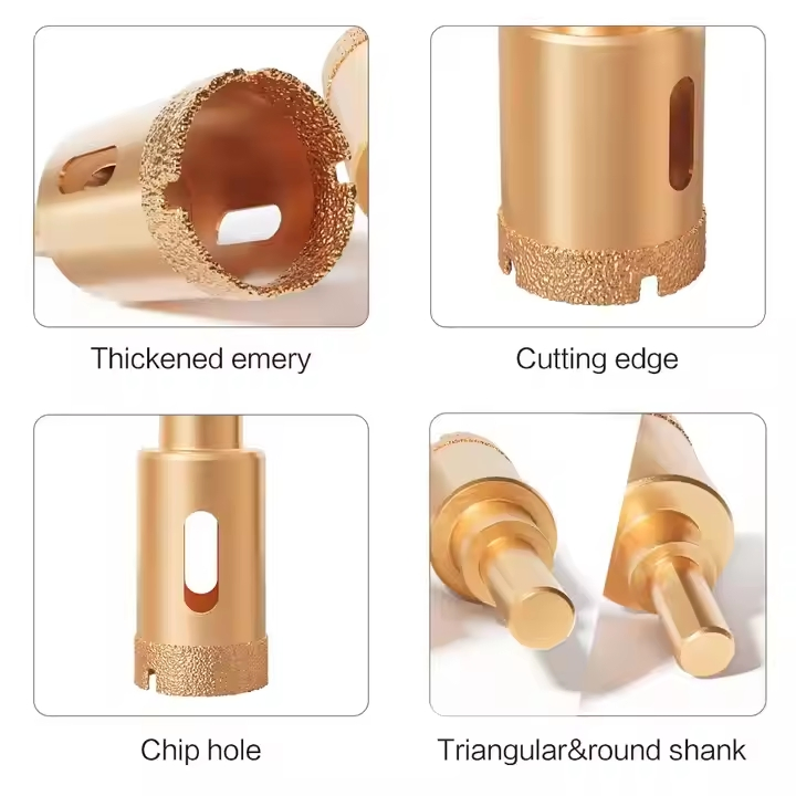 M10 Brazed Diamond Hole Opener Set Stone Reaming M10 Tile Marble Granite Cut-out Emery Drill Bits