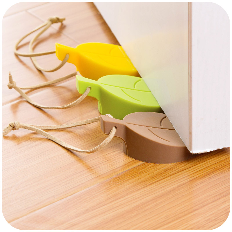 Creative Leaf Shaped Wind-Proof Anti-Folder Hand Silicone Door Stopper
