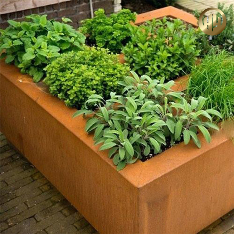 Декоративная садовая кашпо из кортеновской стали