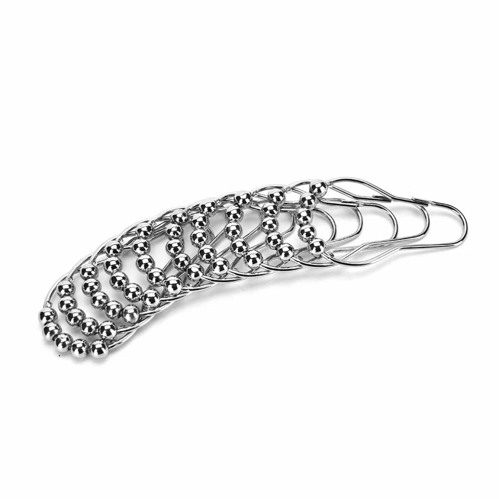 Rustproof Stainless Steel Shower Curtain Rings Hooks for Bathroom Shower Rod