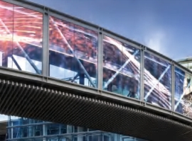 Гибкий прозрачный LED-экран для улицы