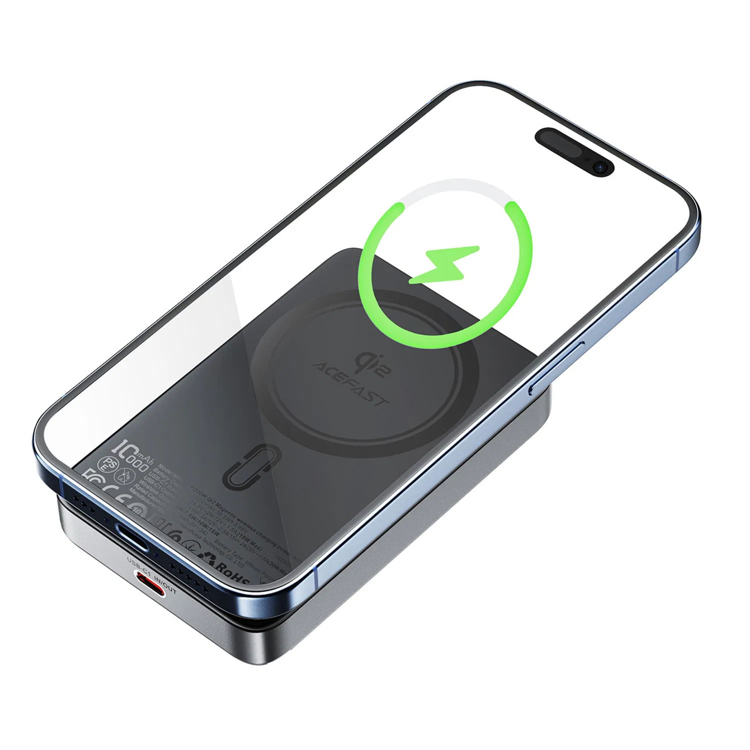 Acefast M11 10000mAh Power Bank с магнитной зарядкой