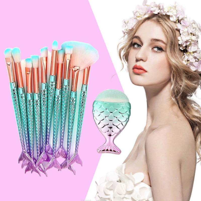 Makeup Brushes Kit Mermaid Cosmetics Foundation Artist Highlighter Makeup Brushes Set