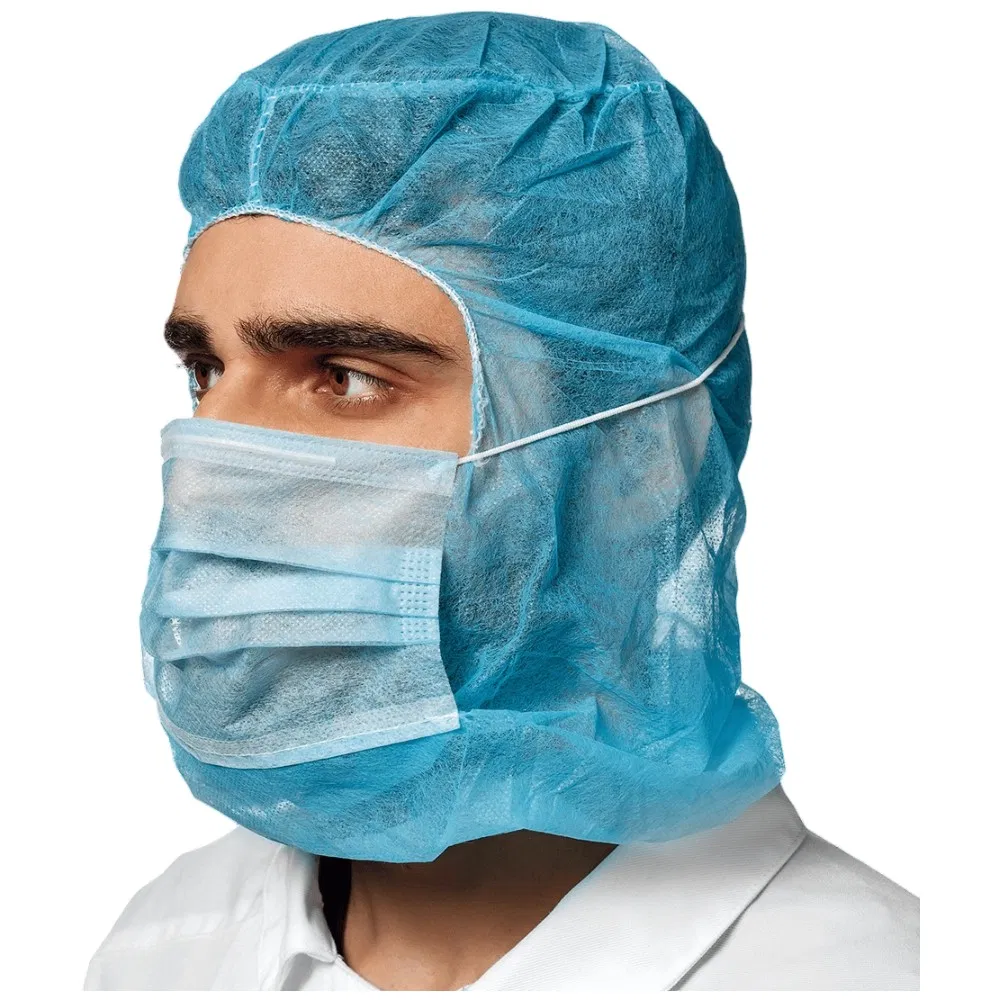 Disposable PP Astronaut Space Balaclava Head Hood with Mask and Elastic Bond