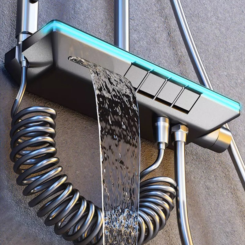 Thermostatic Shower Digital Display All Copper Main Body Pressurized Shower Set