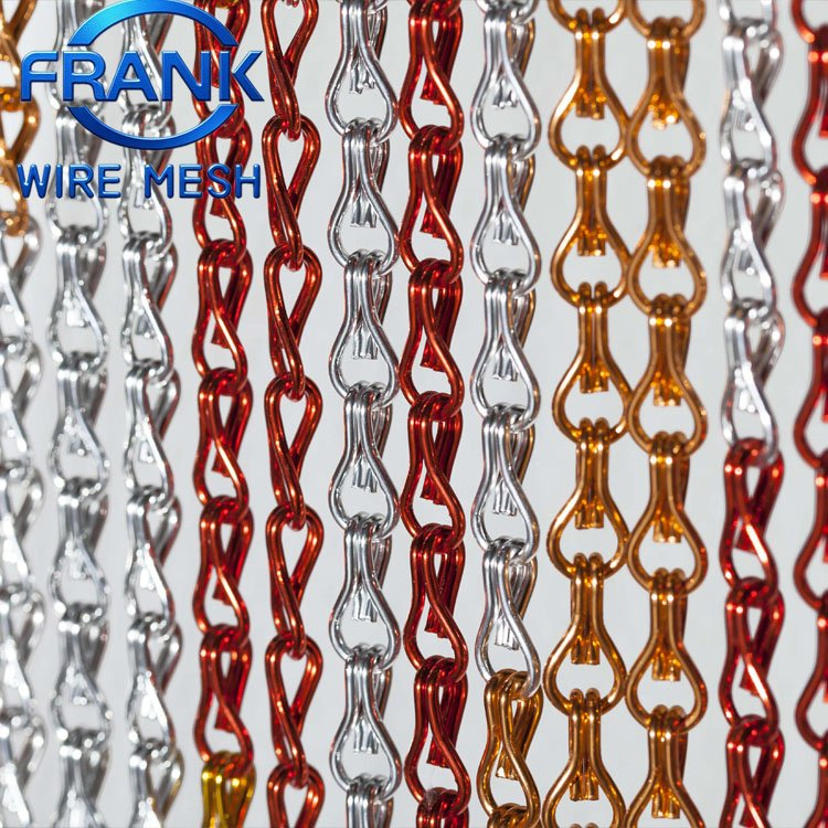 Light Luxury Styles Aluminum Double Hook Chain Fly Curtain Mesh for Headline Wall Decorative