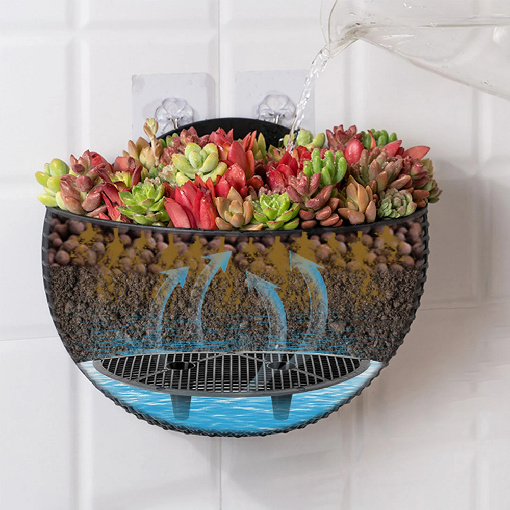 Горшок настенный для цветов ротанг